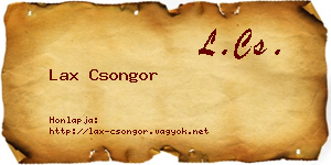 Lax Csongor névjegykártya